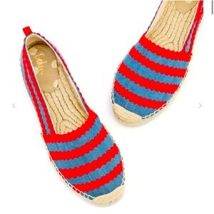 Boden Viollette Espadrilles Shoes Flat Size 40/8.5 Red Blue Stripe Made In Spain
